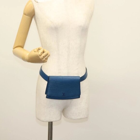 LOUIS VUITTON Epi Ceinture Tilsitt Pochette Pouch Blue M52605 LV Auth 139516 - Picture 3 of 16